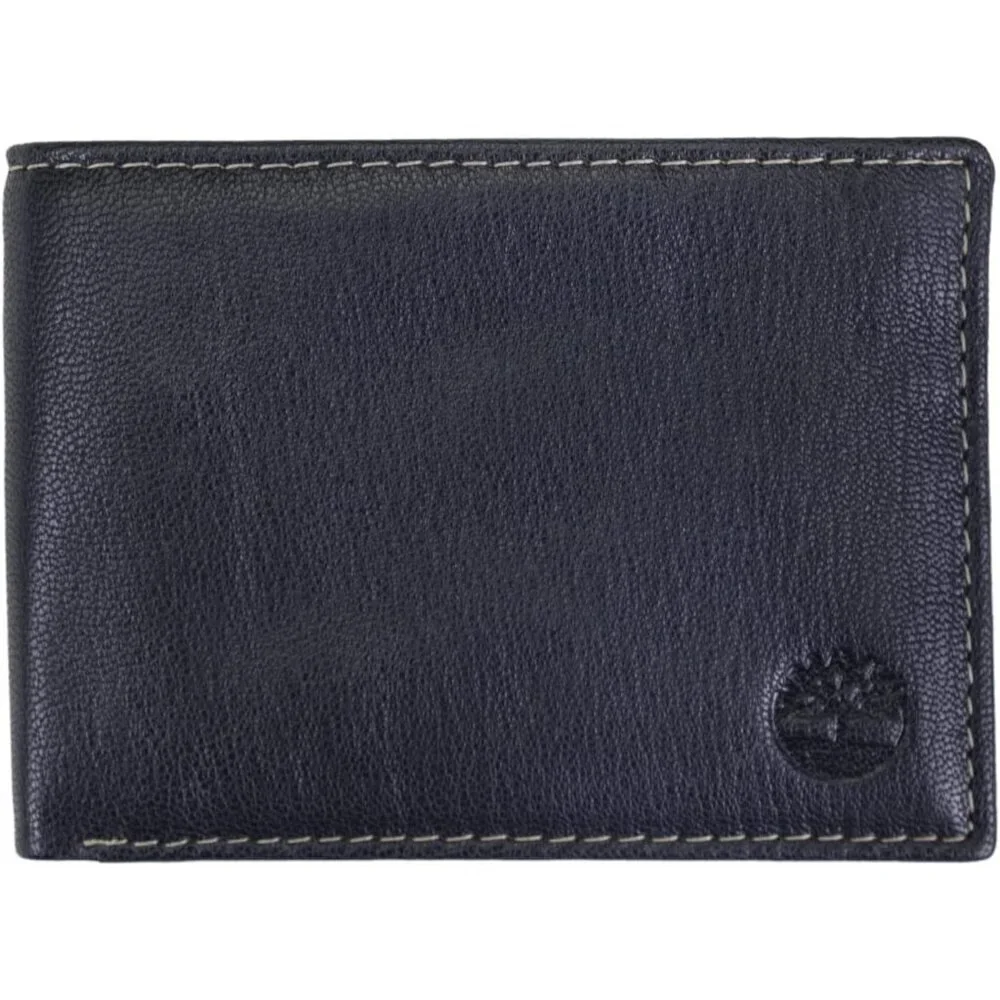 Men's Imported Genuine Leather Luxury Navy Blue Bill Pockets Wallet Card Design